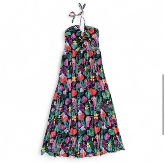 BETSEY JOHNSON Toucans & Leopards Fine
Mesh Maxi Halter Dress fairy - Picture 5 of 15